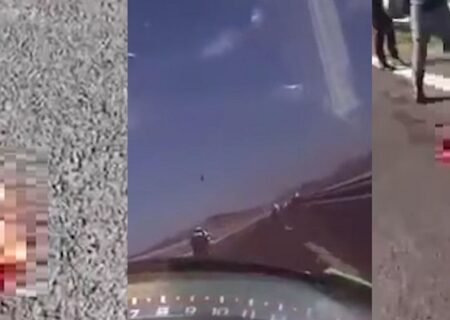 فیلم وحشتناک قطع شدن سر و بدن دو موتورسوار در جاده